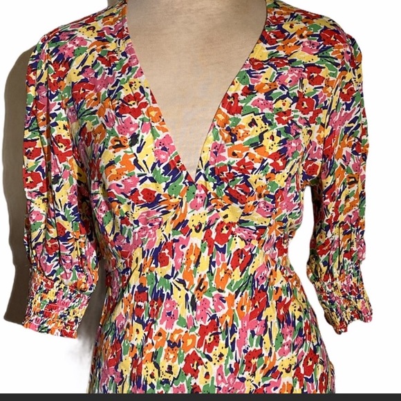 Rixo Floral Puff Sleeve Dress - Picture 9 of 13